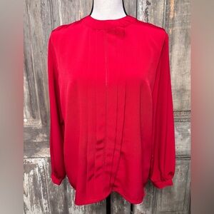 Elegant Red Vintage holiday business casual Women's Top